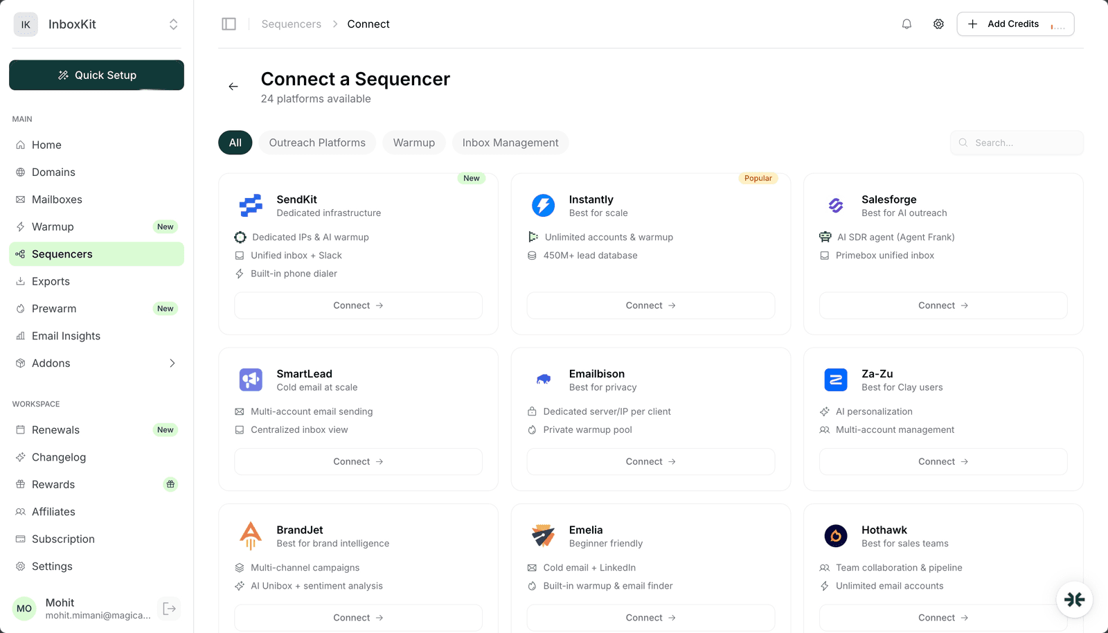 InboxKit connected sequencers for agency workflows
